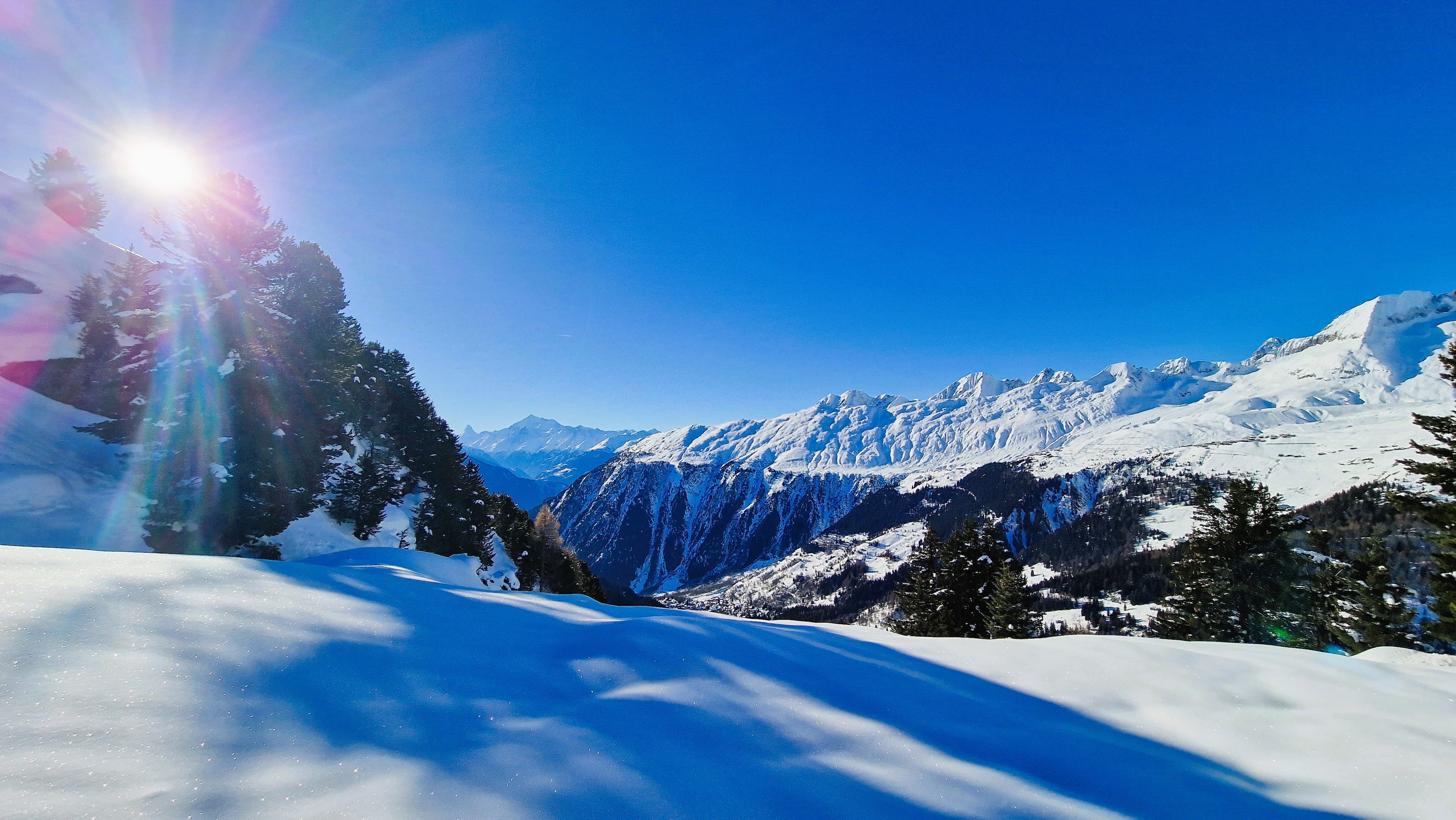 Winter mountains on a ski tour