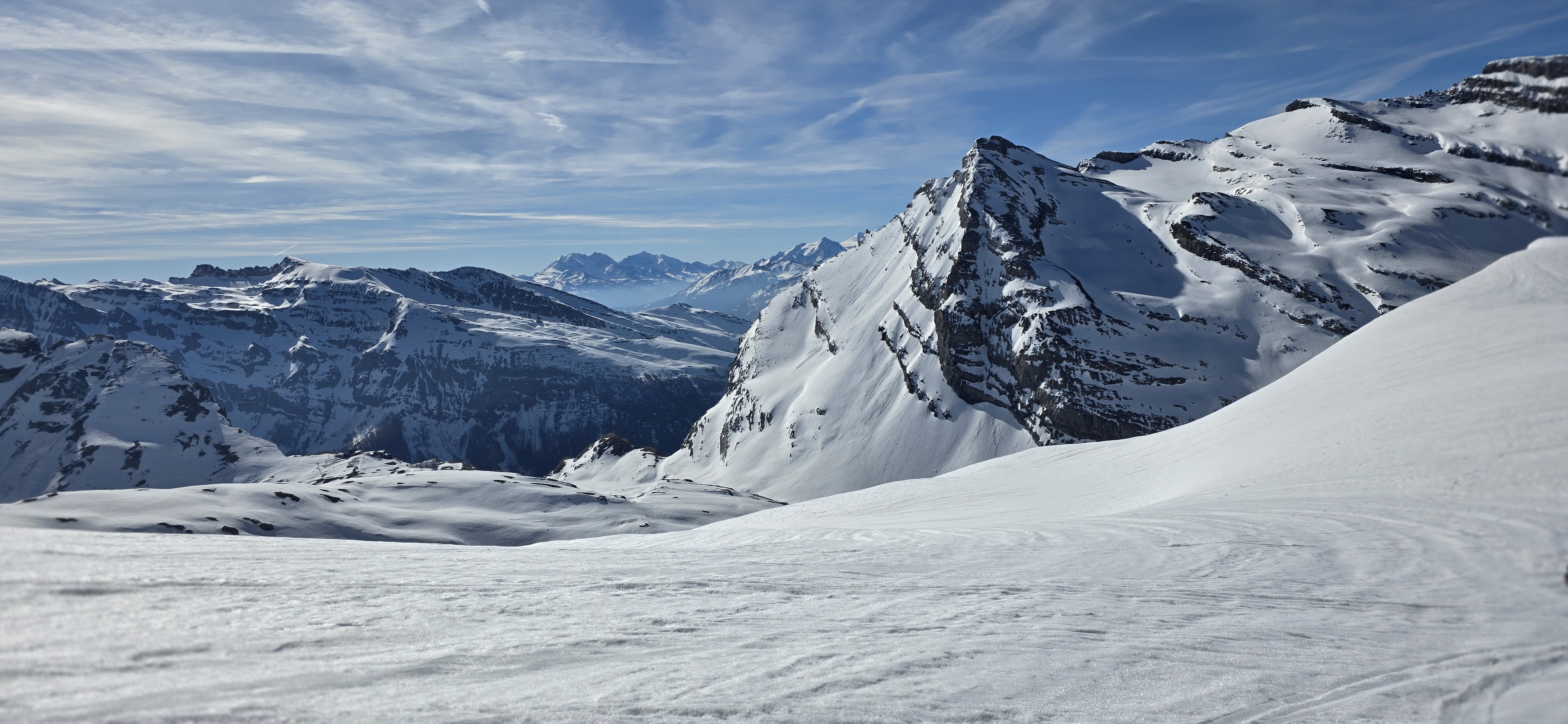 Mountain landscape on a ski tour